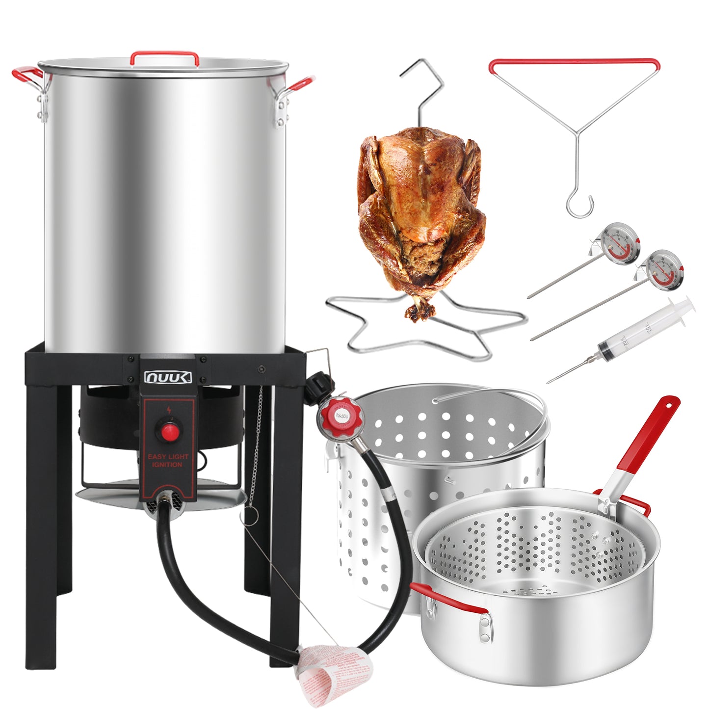 NUUK Outdoor 30QT Turkey Fryer and 10QT Fish Fryer Combo Kit