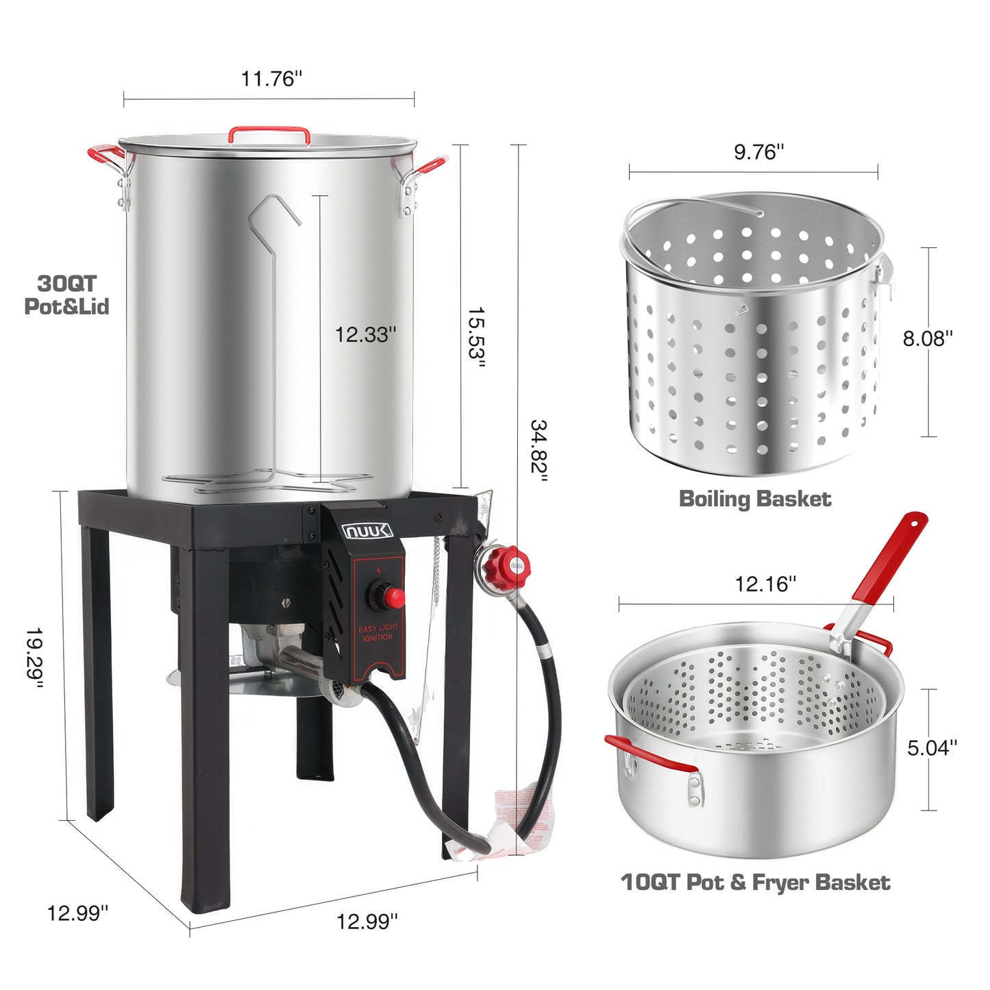 NUUK Outdoor 30QT Turkey Fryer and 10QT Fish Fryer Combo Kit