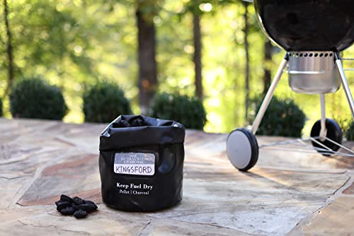 NUUK 20 LBs Pellet/Charcoal Fuel Storage Bucket, & Magnet Wood Pellet Flavor  Label Combo