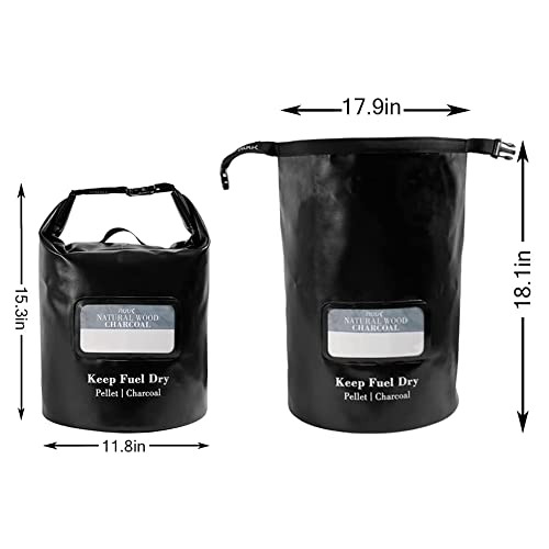 NUUK 20 LBs Pellet/Charcoal Fuel Storage Bucket, & Magnet Wood Pellet Flavor  Label Combo