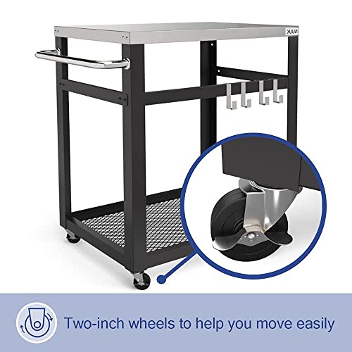 NUUK 30IN Outdoor BBQ Prep Cart- Two Levels
