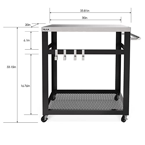 NUUK 30IN Outdoor BBQ Prep Cart- Two Levels
