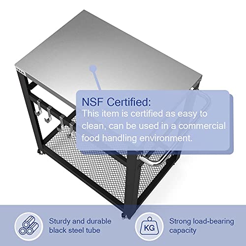 NUUK 30IN Outdoor BBQ Prep Cart- Two Levels