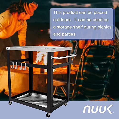 NUUK 30IN Outdoor BBQ Prep Cart- Two Levels