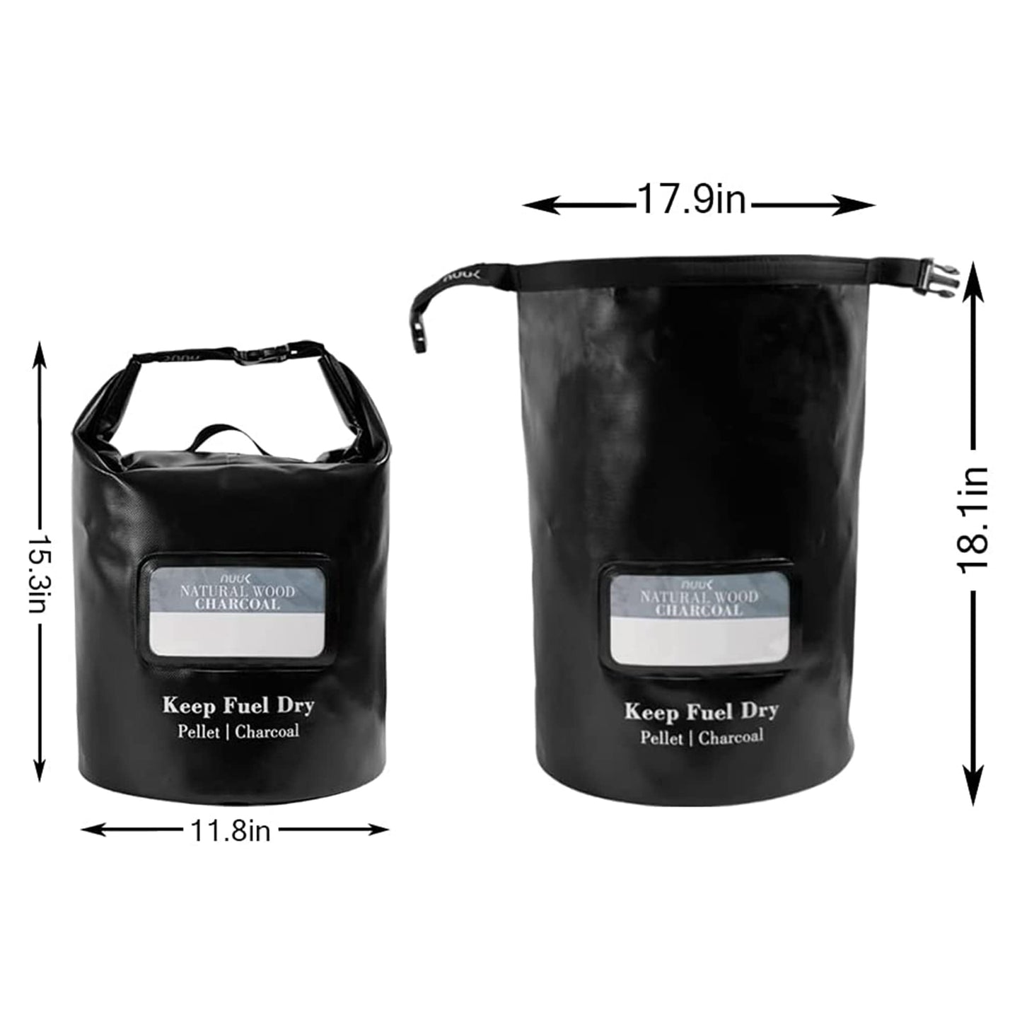 NUUK 20 LBs Pellet/Charcoal Fuel Storage Bucket, Black Color