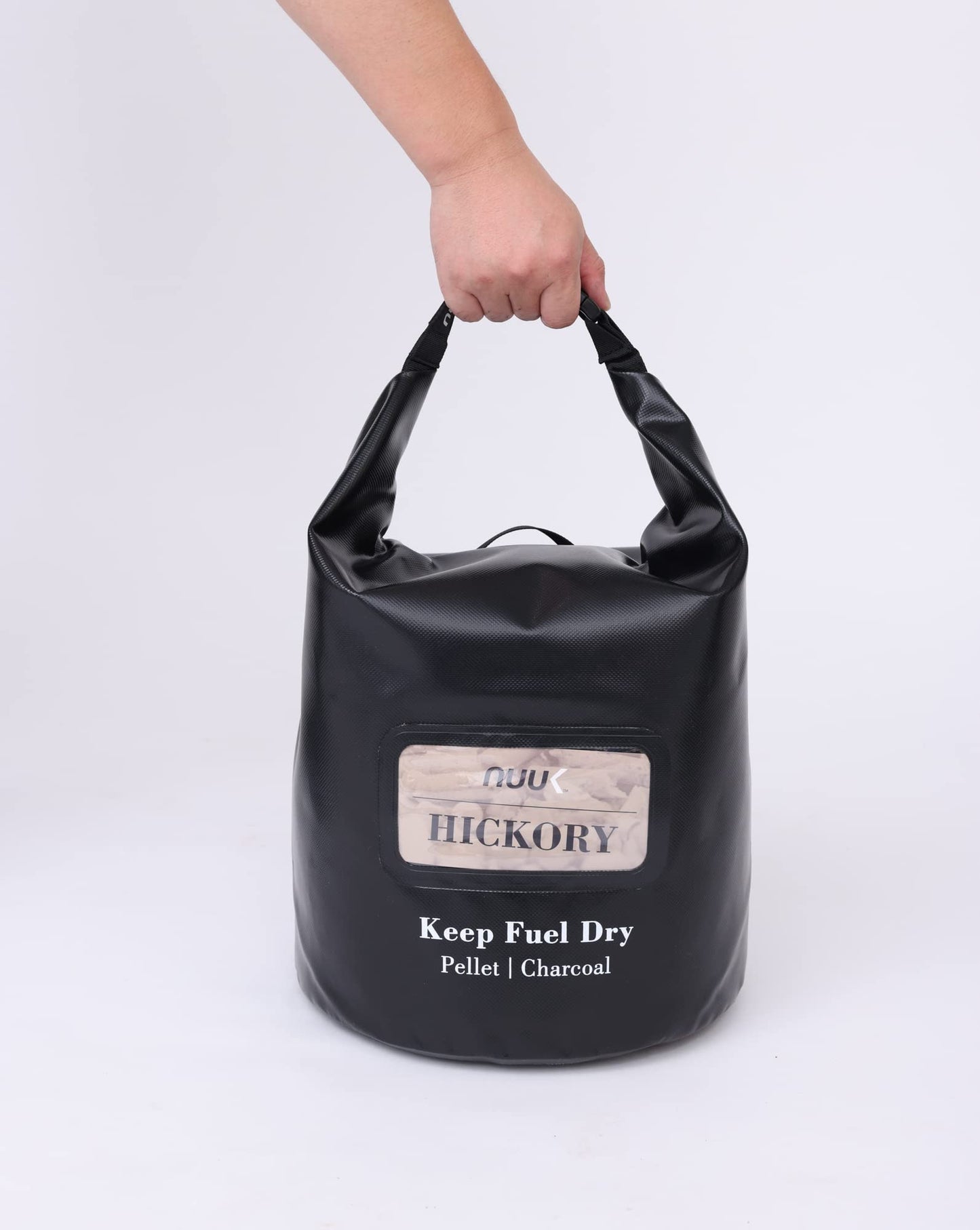 NUUK 20 LBs Pellet/Charcoal Fuel Storage Bucket, Black Color