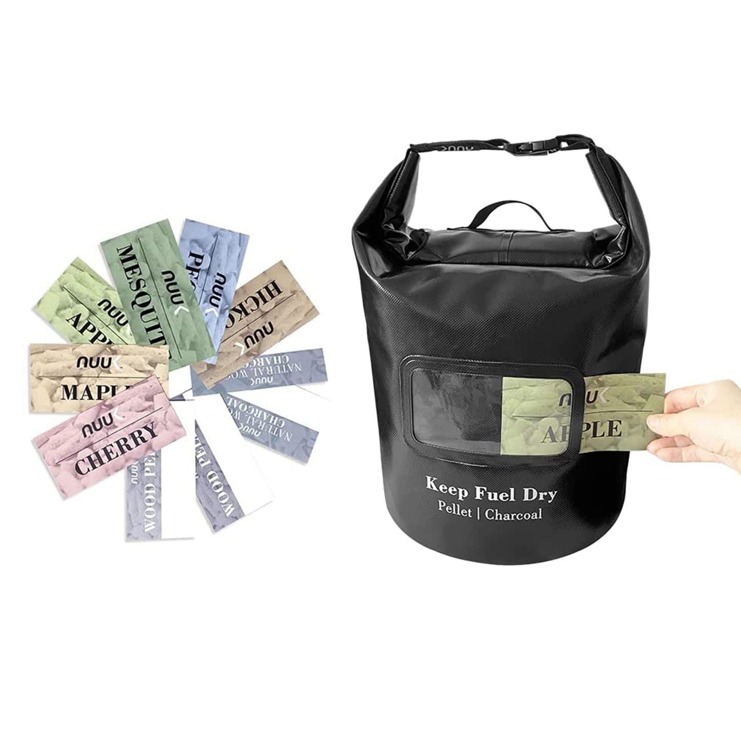 NUUK 20 LBs Pellet/Charcoal Fuel Storage Bucket, Black Color