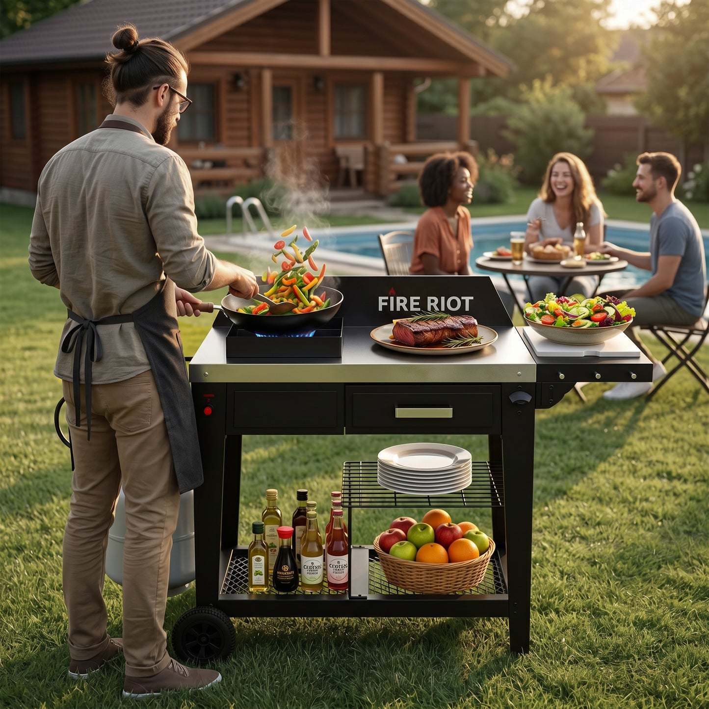 50,000 BTU Outdoor Propane Single Burner Stand, Propane Deep Turkey Fryer Burner