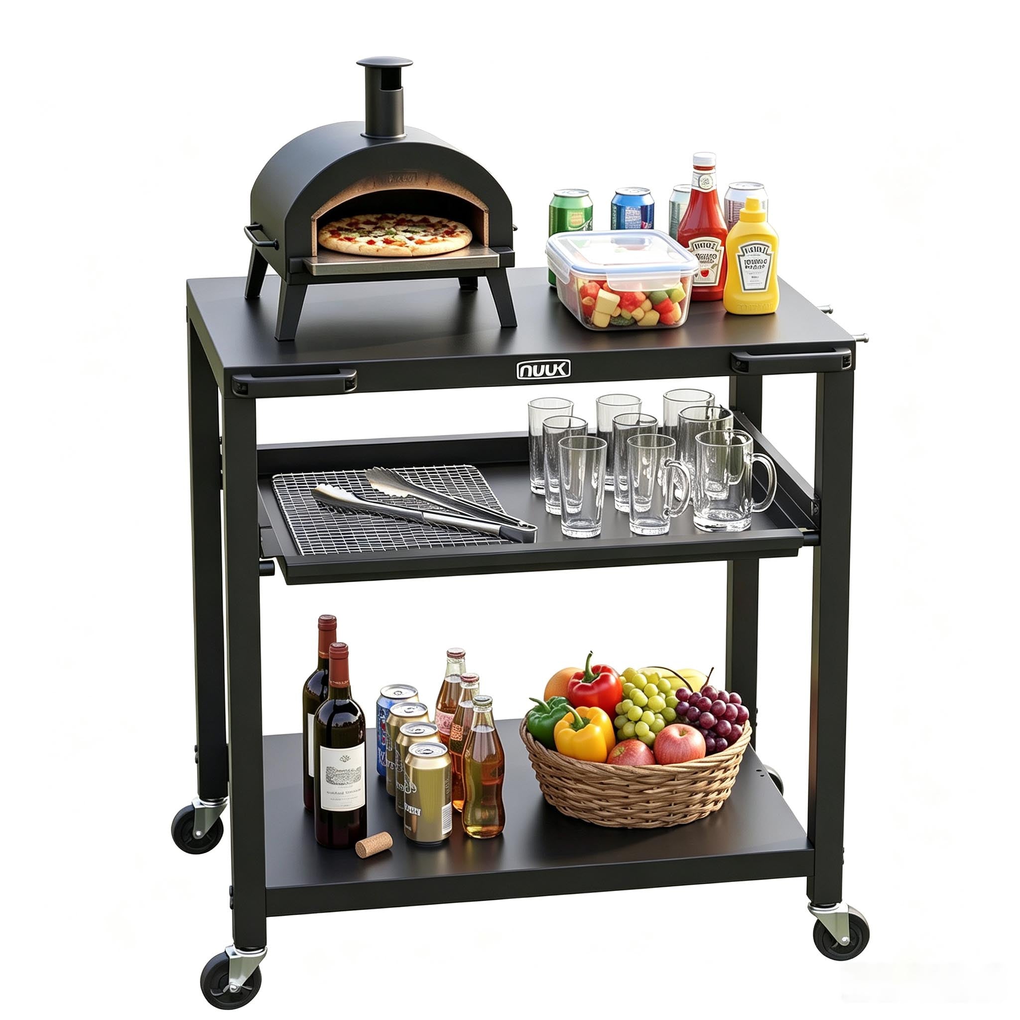 NUUK Outdoor Grill Cart 24x30 Inch, Stainless Steel Pizza Oven