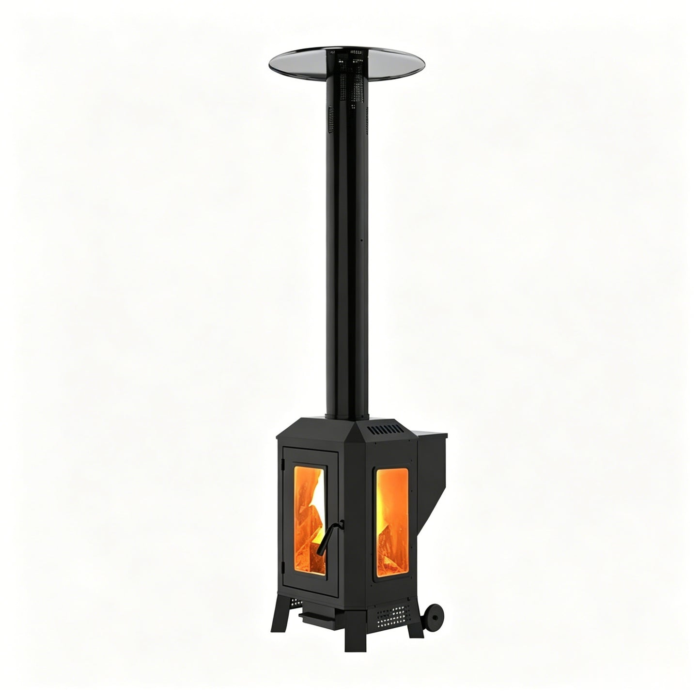 NUUK 70,000 BTU Wood Pellet Patio Heater with Wheels, Portable Freestanding Outdoor Heater