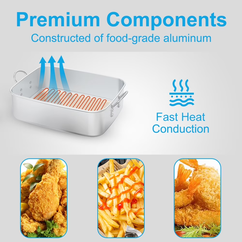 NUUK 18QT Aluminum Turkey Fryer Pot with Baskets & Heat-Resistant Handles