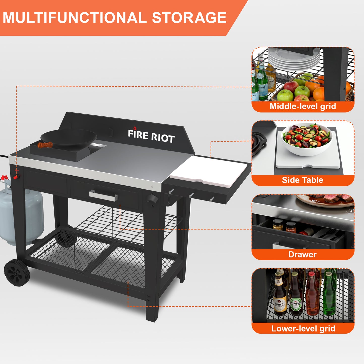 50,000 BTU Outdoor Propane Single Burner Stand, Propane Deep Turkey Fryer Burner