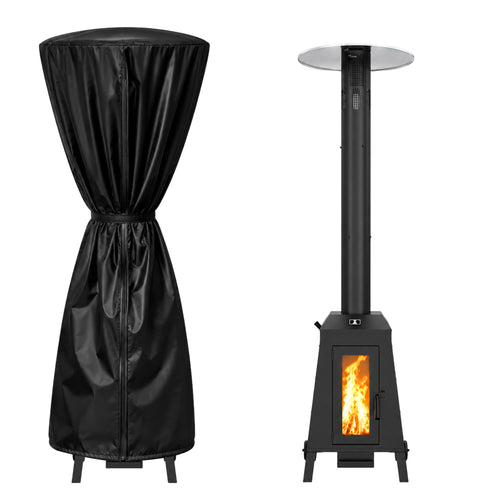 NUUK 75,000 BTU Wood Pellet Patio Heater, Portable Outdoor Heater with Wheels, Stainless Steel Burner for Patio, Backyard, Garden, Restaurant