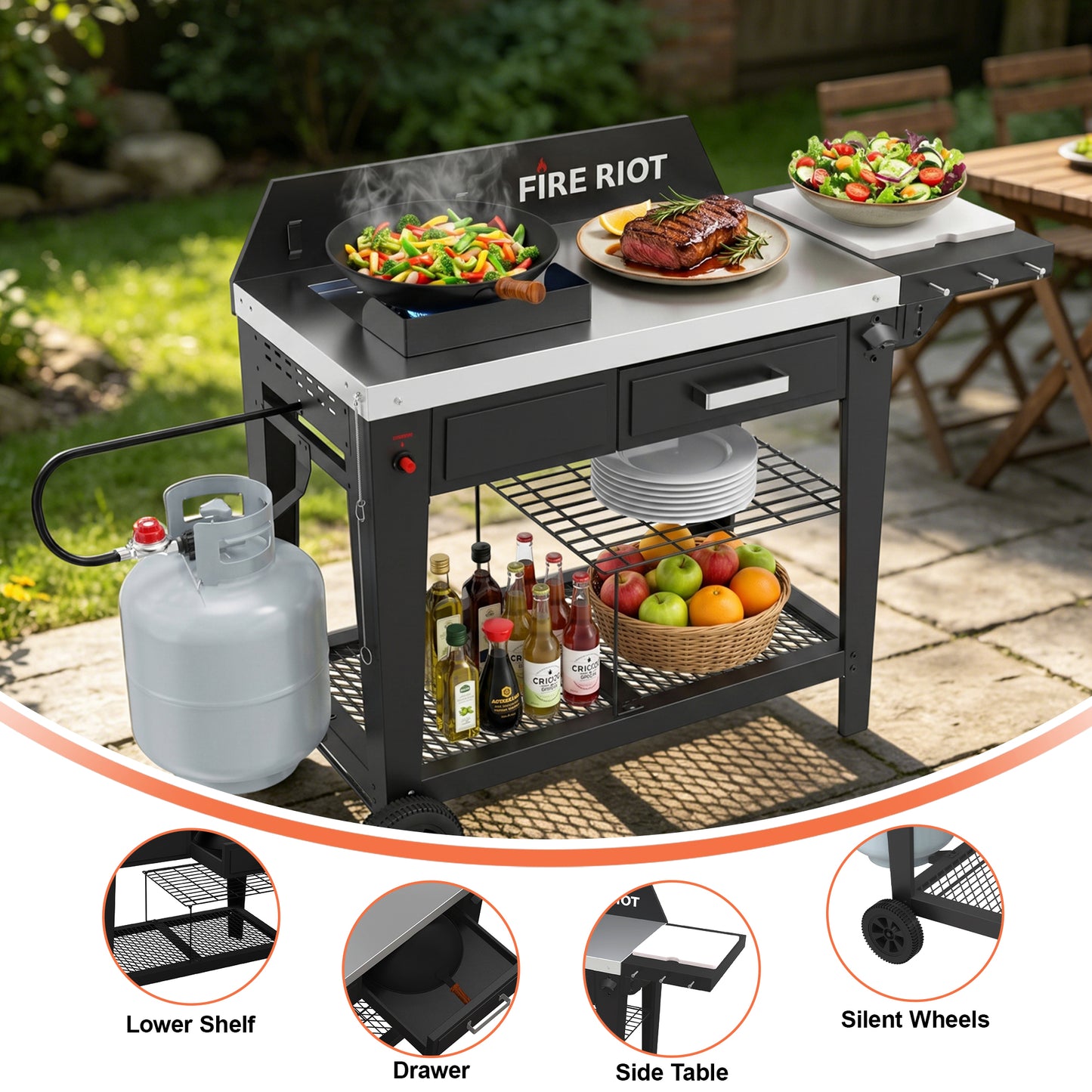 50,000 BTU Outdoor Propane Single Burner Stand, Propane Deep Turkey Fryer Burner