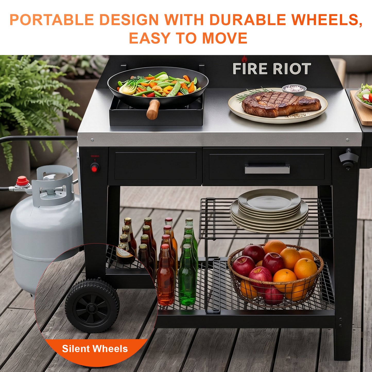 50,000 BTU Outdoor Propane Single Burner Stand, Propane Deep Turkey Fryer Burner
