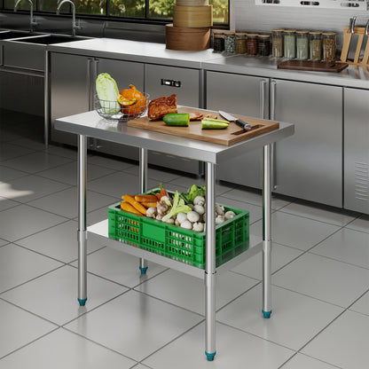 NUUK Stainless Steel Work Table, 24 X 36 Inch Commercial Kitchen Food Prep Table