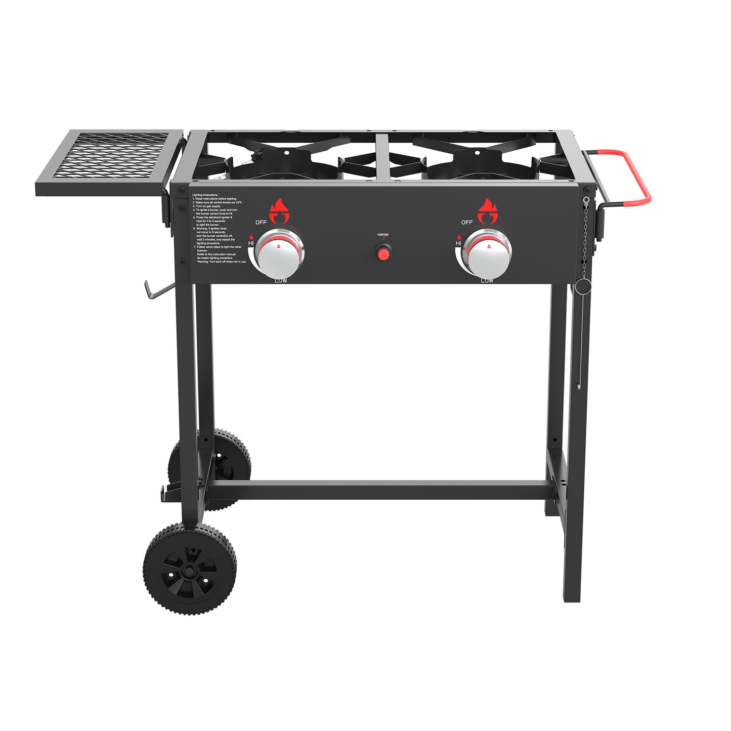 NUUK Outdoor Propane Deep Fryer & Griddle Combo, 2-in-1 Burner Stove with Movable Cart, 18QT Aluminum Pots with Baskets, 100,000 BTU Commercial Fish Fryer for Fish, Fries & Chicken