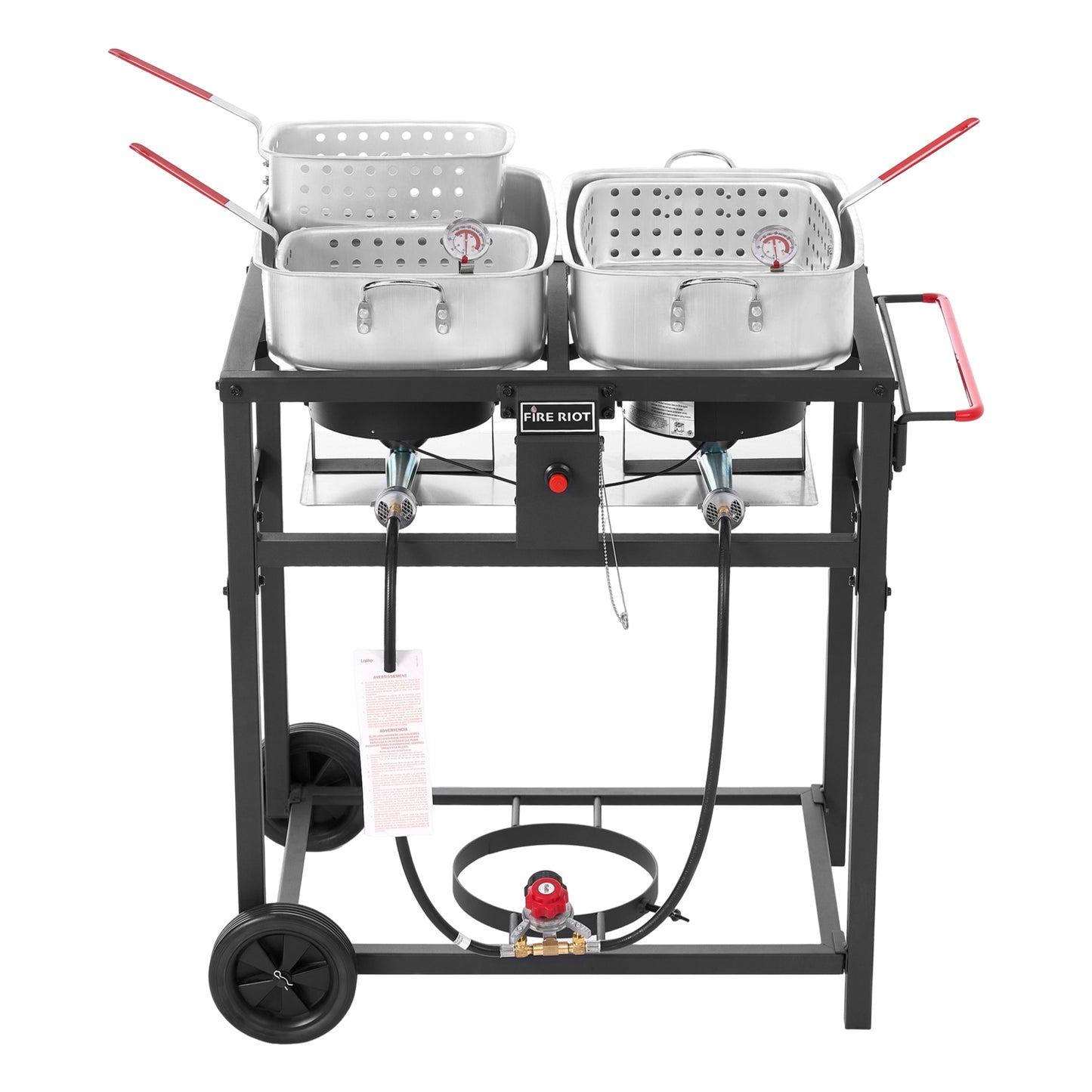 Outdoor Double Burner Propane Deep Fryer Set – Includes 2 x 18QT Aluminum Pots & Baskets