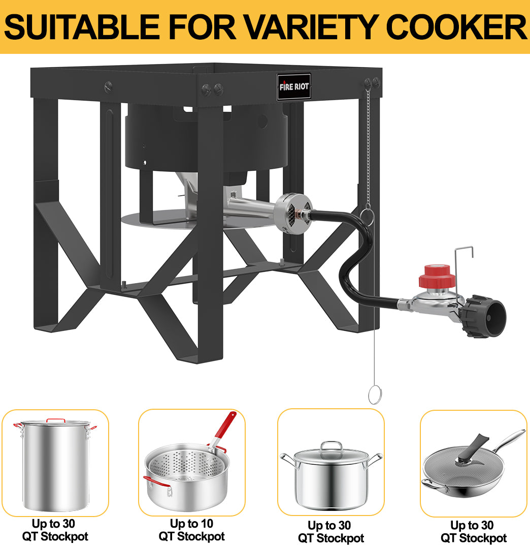 50,000 BTU Outdoor Propane Single Burner Stand, Propane Deep Turkey Fryer Burner
