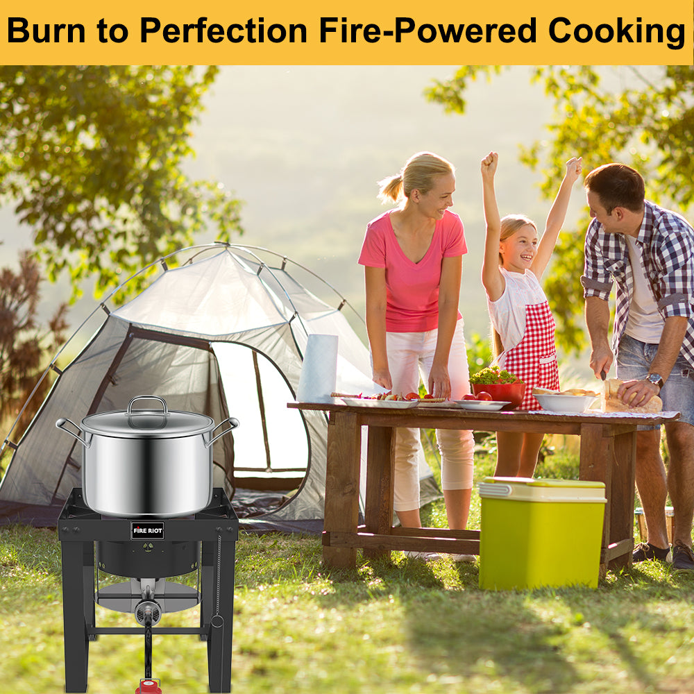 50,000 BTU Outdoor Propane Single Burner Stand, Propane Deep Turkey Fryer Burner