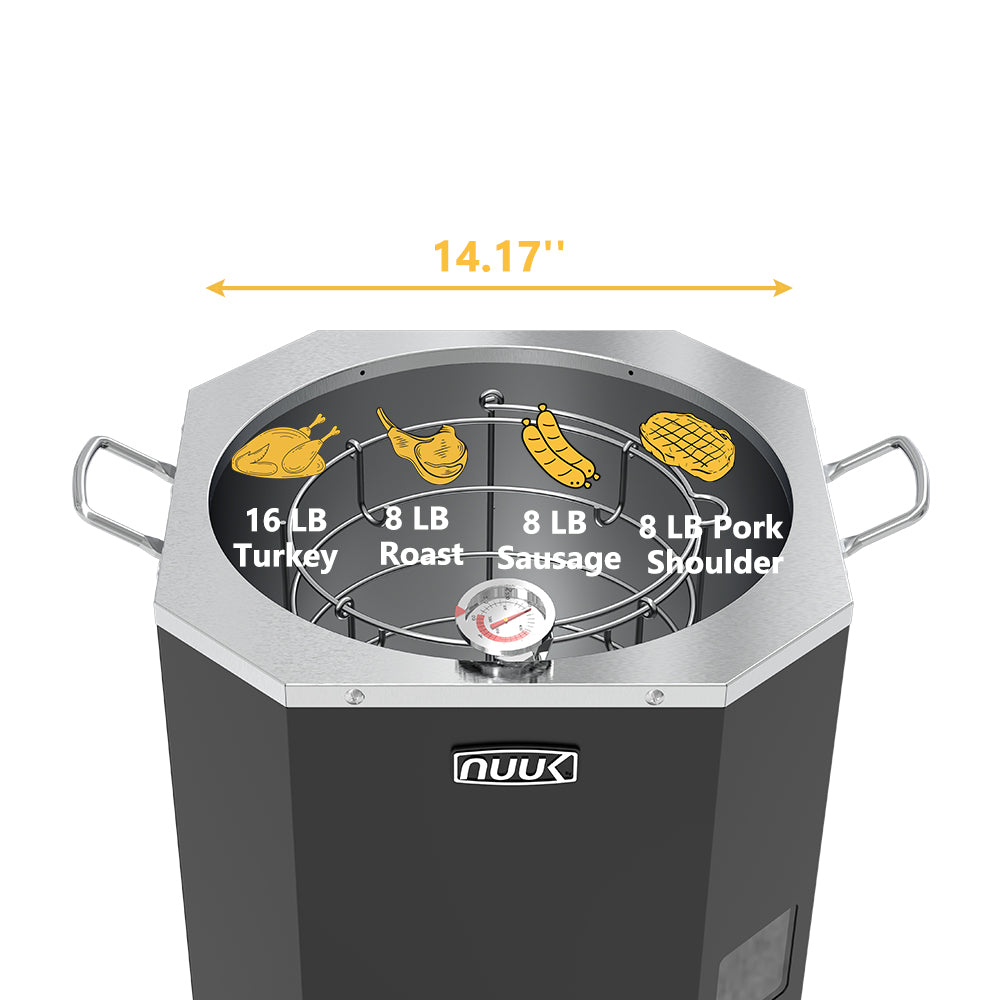 NUUK 30QT Oil Free Outdoor Turkey Fryer, Propane Deep Fryers Burner Stand, 6,000 BTU Cast Iron Burner, Outdoor Deep Fryer, Ideal for Outdoor Cooking