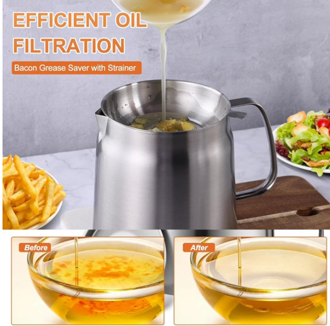 2L Deep Fryer Pot with Basket & Oil Strainer,Japanese Tempura Fryer