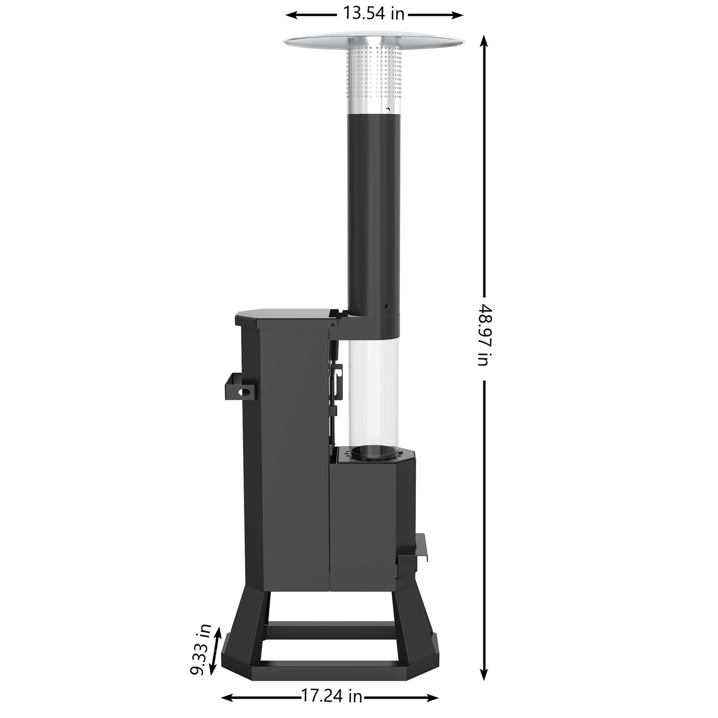 NUUK Wood Pellet Patio Heater, 75,000 BTU Outdoor Gravity-Fed Pellet Stove with Viewing Window & Wheels for Patio, Backyard, Garden