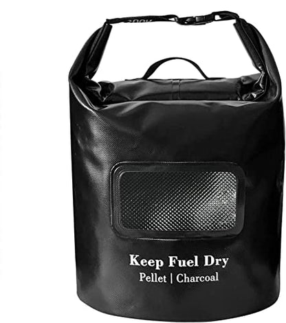 NUUK 20 LBs Pellet/Charcoal Fuel Storage Bucket, & Magnet Wood Pellet Flavor  Label Combo