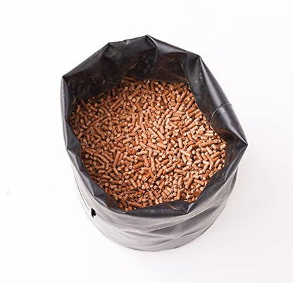 NUUK 20 LBs Pellet/Charcoal Fuel Storage Bucket, & Magnet Wood Pellet Flavor  Label Combo