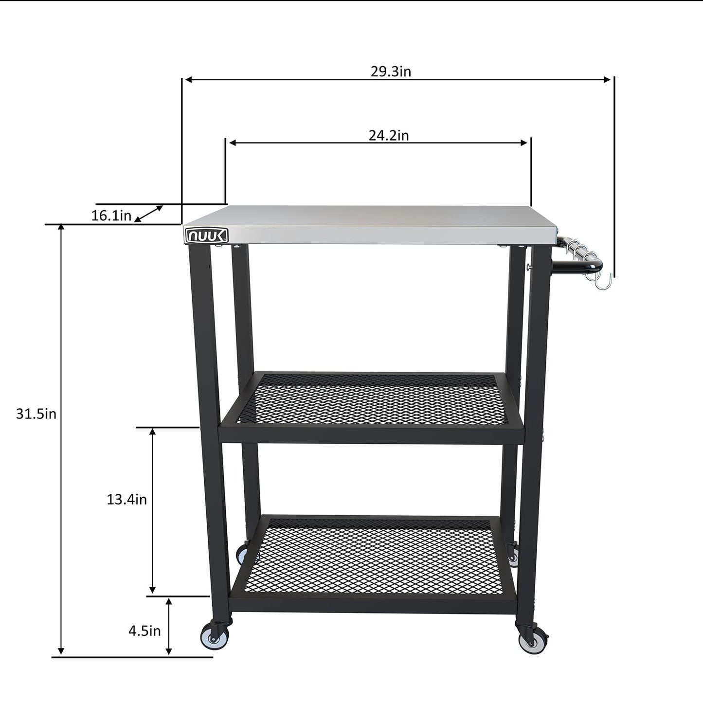 24 In-3 Layer Outdoor Stainless Steel Grill Table